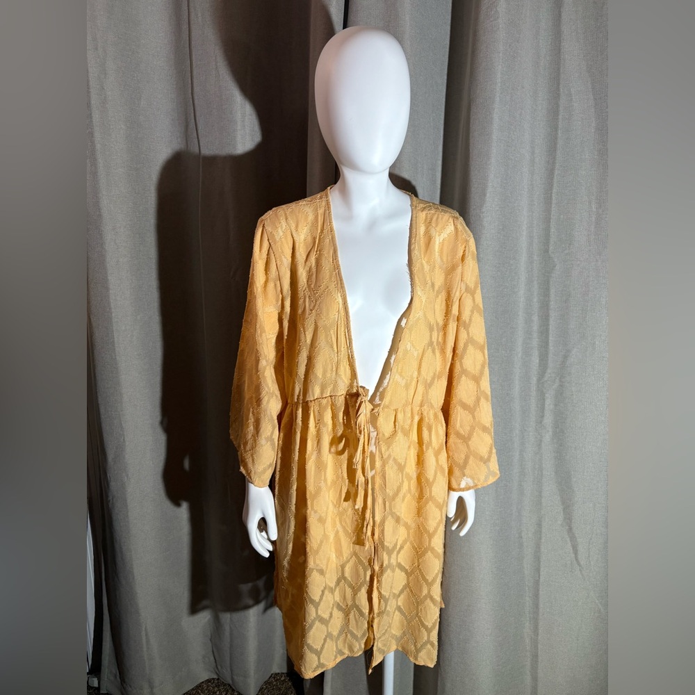 Peach Patterned Kimono Cardigan
